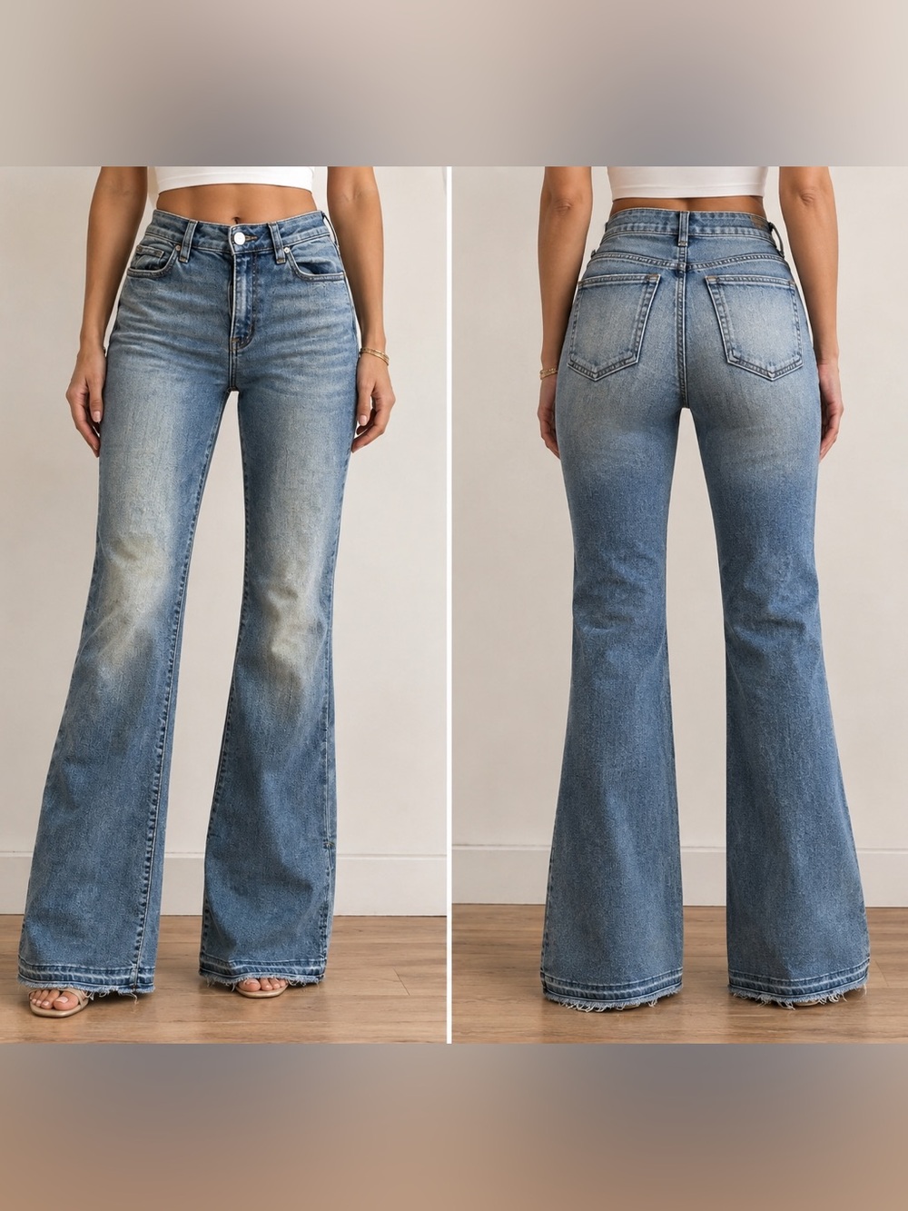 SO Light Blue Flare Jeans with Side Slit